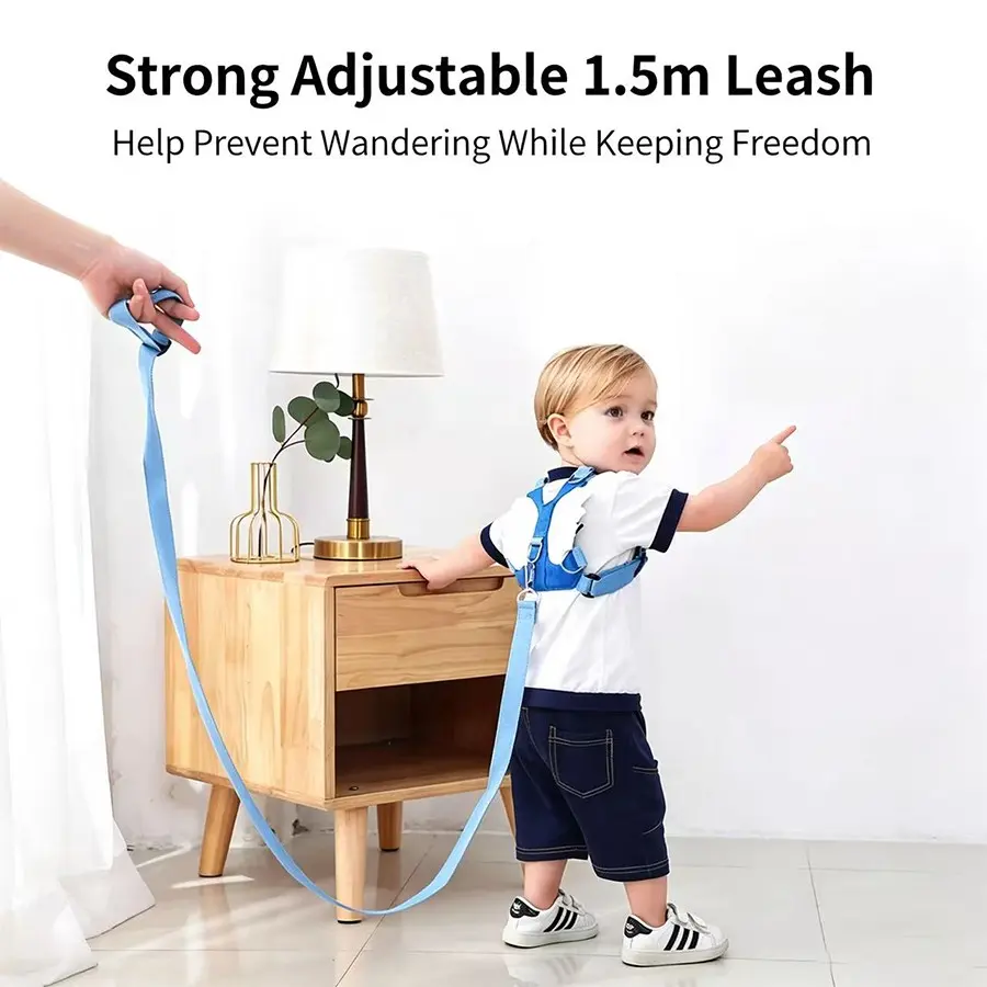 Baby Outdoor Anti-Loss Backpack, Child Safety Strap with Retractable Cord, Foldable Infant Walker Wrist Band, Small Bag for Essentials, Anti Lost