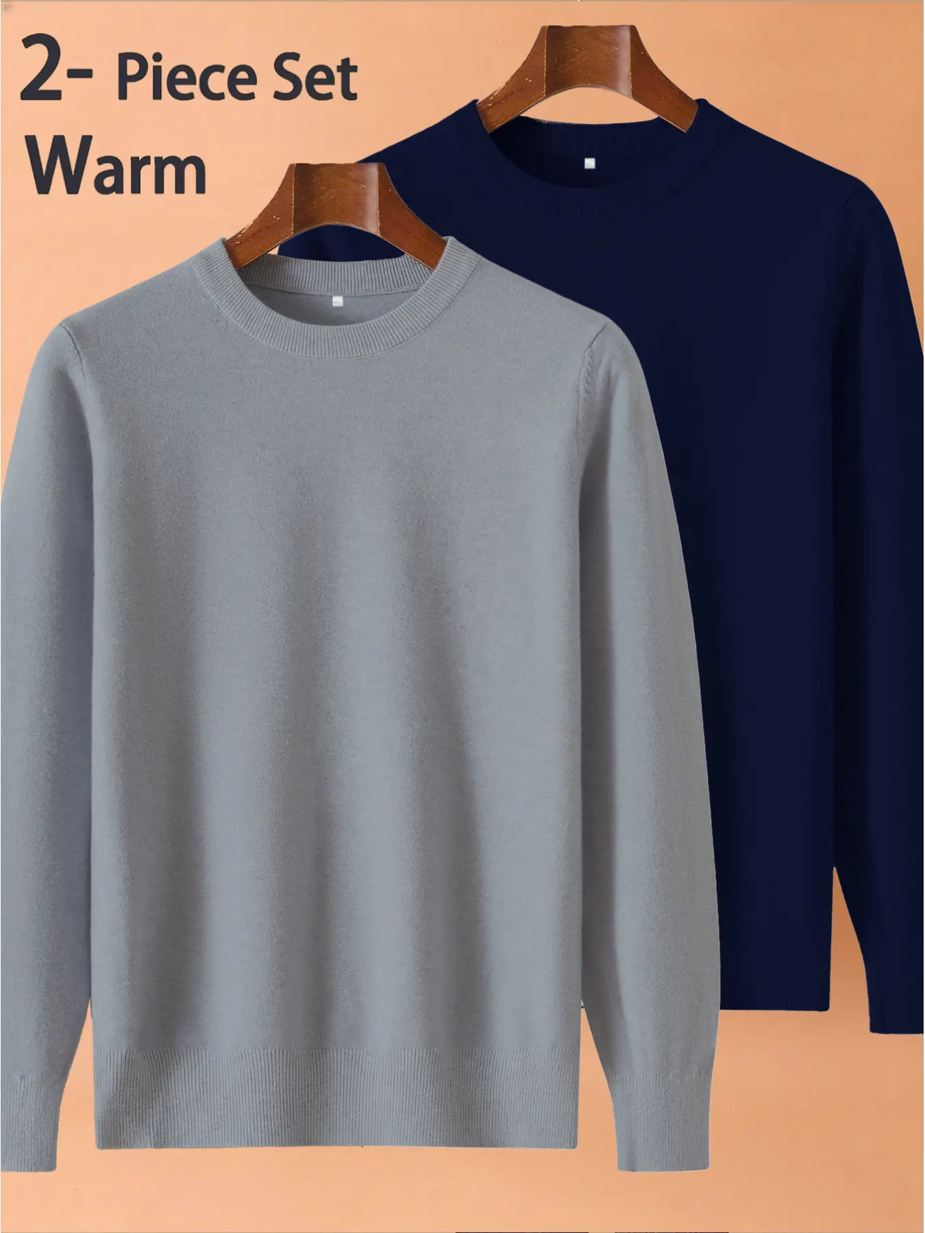 2-Pack Men's Autumn & Winter Casual Loose Crew Neck Sweaters