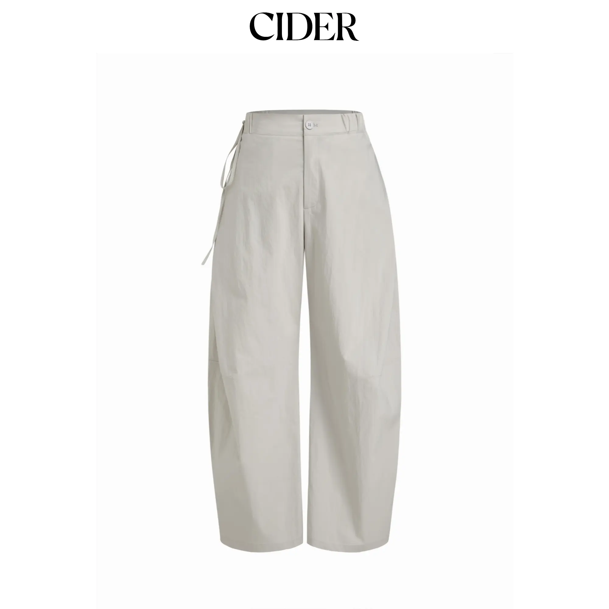 Cider Cotton-blend Low Rise Tie Side Barrel-leg Trousers