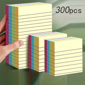300pcs Colorful Thick Sticky Notes, Creative Memo Pad, Tear-Off Notepad, Office & Home Use, Space-Saving, Strong Adhesive, Highly Practical