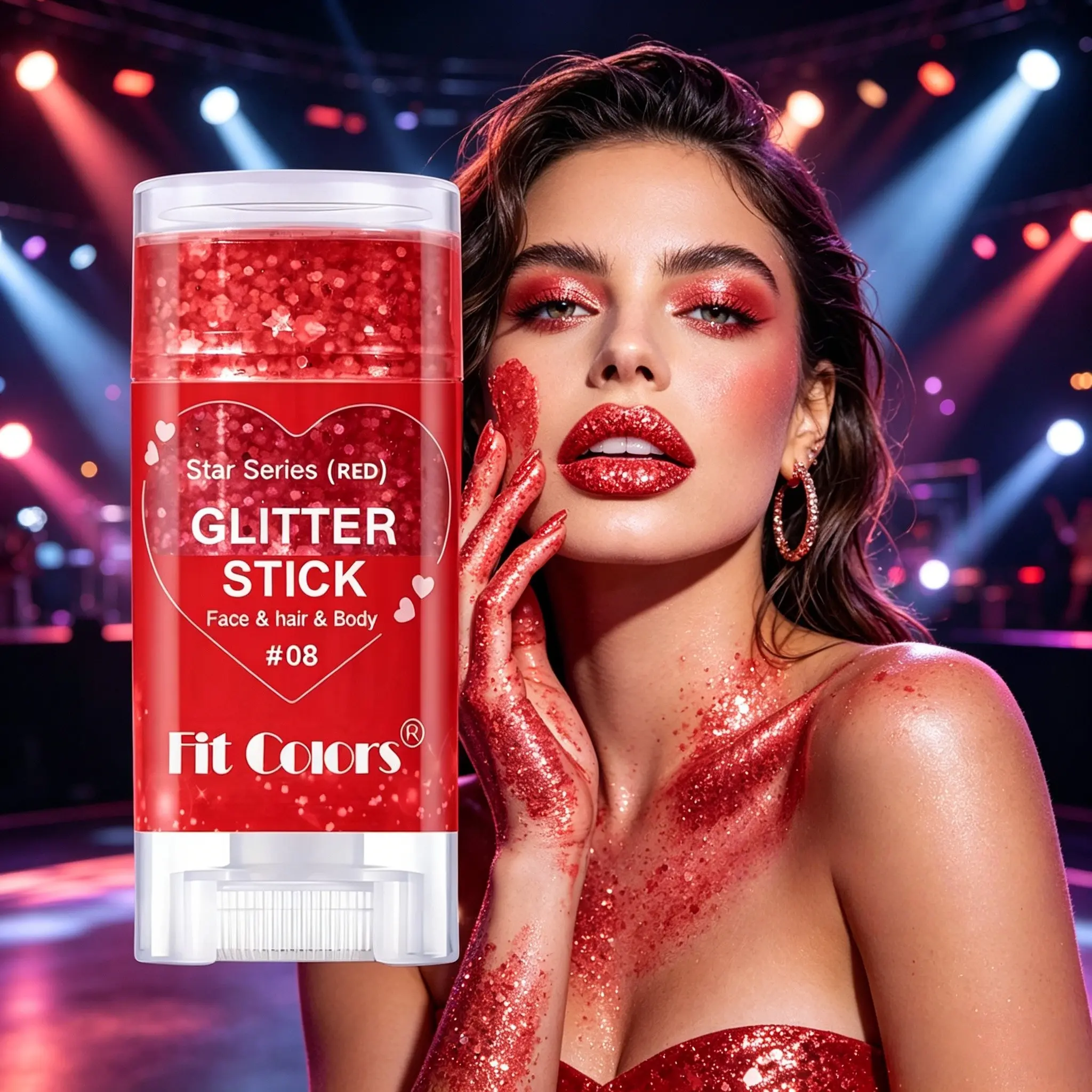 Fit Colors Glitter Stick For Face Hair And Body 12 Colors Solid Glitter Cream Star Sequins Easy Application For Festival Party Stage Creative Makeup