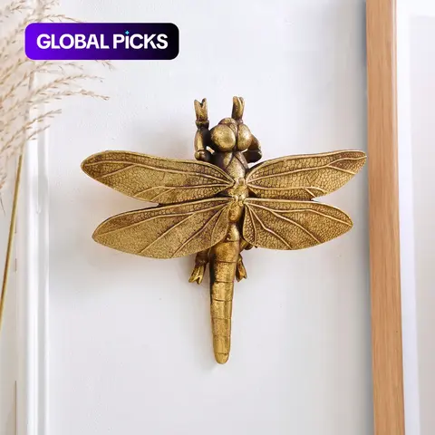 Creative Resin Dragonfly Wall Mounted Hook, Decorative Wall Hanger for Home Living Room and Bedroom, Wall Decor, Wall Hanging Hooks, Wall Hooks #GLOBAL PICKS