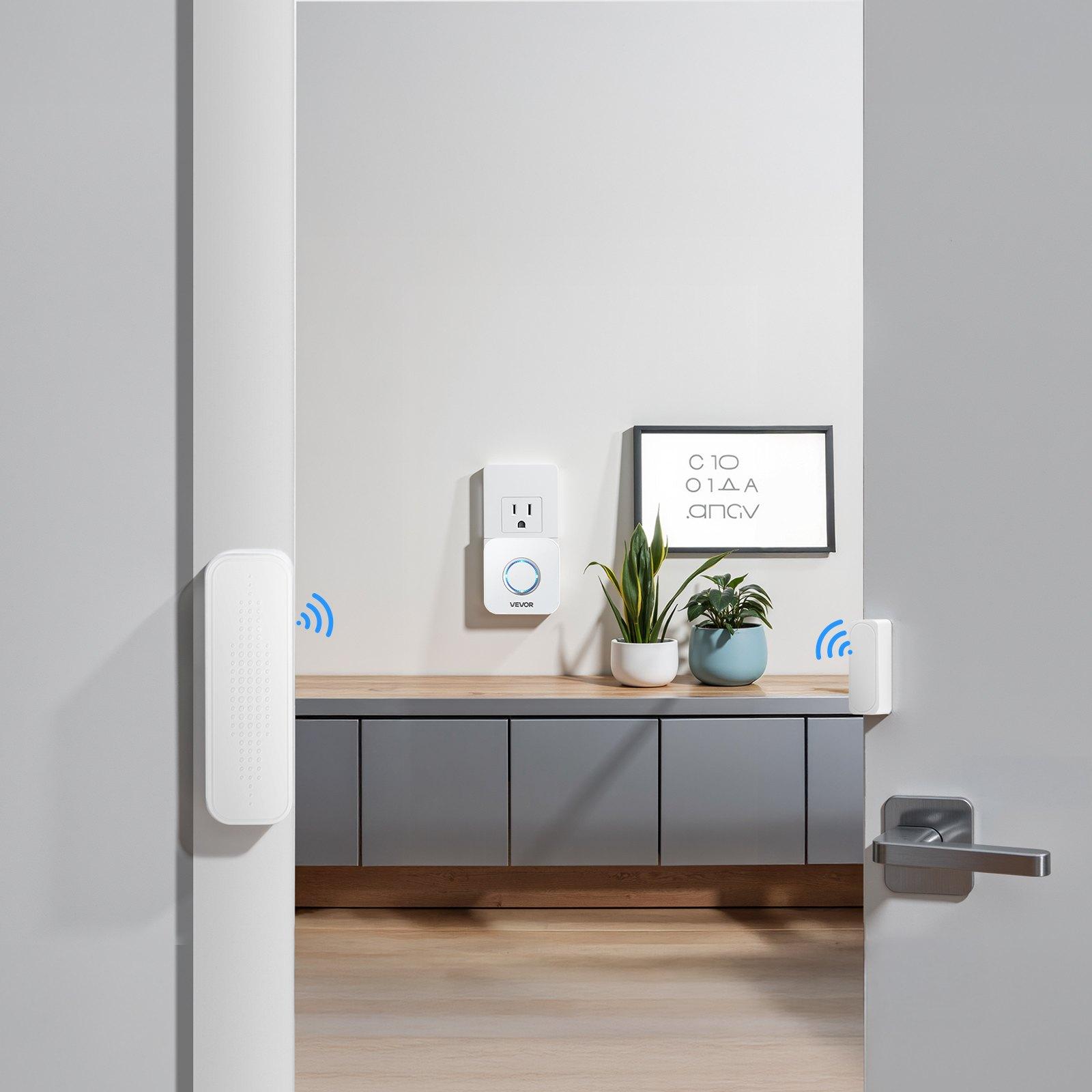 VEVOR Door Chime, DC 12V, Wireless Door Open Contact Sensor Alarm Chime with 656 ft Range, 58 Chimes & 5 Adjustable Volume, Doors Ringer Alert for Business, Store, Home, Office When Entering VEVOR Door Chime, DC 12V, Wireless Door Open Contact Sensor Alarm Chime with 656 ft Range, 58 Chimes & 5 Adjustable Volume, Doors Ringer Alert for Business, Store, Home, Office When Entering