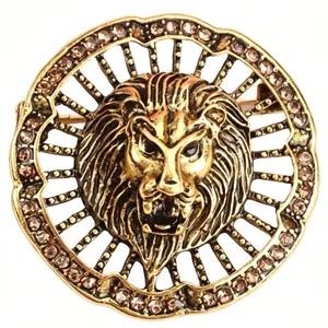 Fashion Lion Emblem Brooch Elegant Pin for Women Suitable