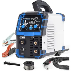 135 Amp MIG Welder, 3 in 1 Multiprocess Welder 110V Flux Core Welder Flux MIG/Lift TIG/Stick Welding Machine Synergic Control IGBT Inverter Welder (, 110)