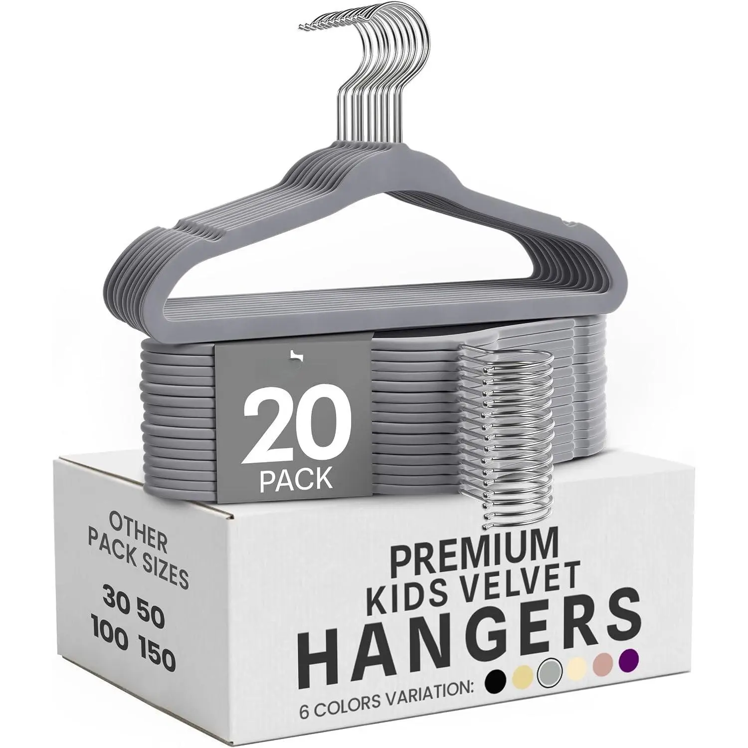 Hanger 50 Pack – 11"   Hangers - Grey |  Non-Slip  Hangers for  and , Durable Ultra-Slim Space-Saving Closet Organizers