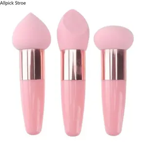 3PCS Makeup Sponge Blender Set with Handle, Soft Beauty Foundation Sponges for Liquid Foundation, BB Cream, Concealer and Contour, Precision Cosmetic Blending Applicators for Smooth Airbrush Finish, Reusable Makeup Tools for Daily Beauty Routine