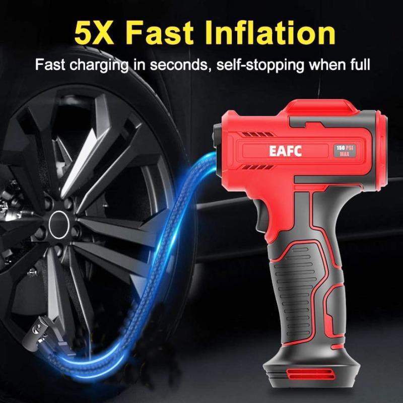 EAFC Portable Wireless Handheld Tire Inflator, Tyre Inflator, Rechargeable Car Tire Inflator with Digital Display & LED Light, Tire Inflation Tool for Car and Motorcycle, Cordless Vehicle Tire Inflator #TOP PICKS