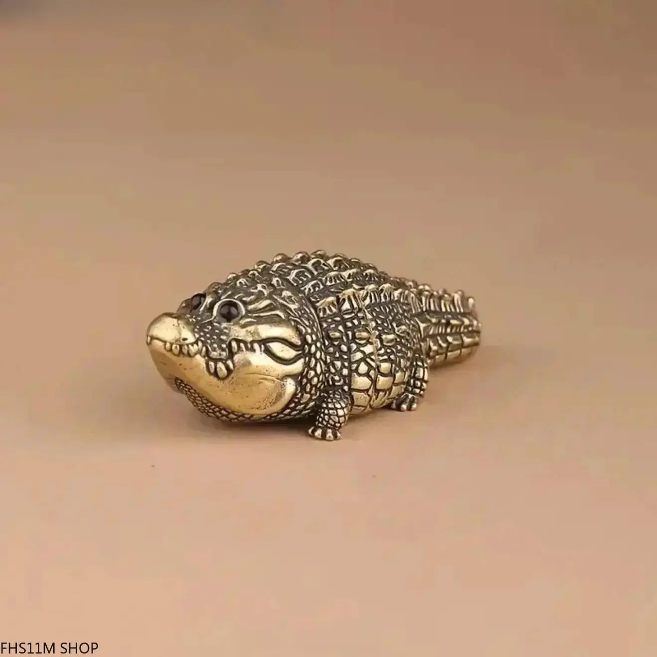 Vintage Bronze Chubby Crocodile Figurine, Handcrafted Metal Animal Statue, Cute Collectible Desk Decor For Home Office, Bookshelf And Living Room Display, Whimsical Cottagecore Room Decor, Unique Shelf Accessories, Gift For Animal Lovers