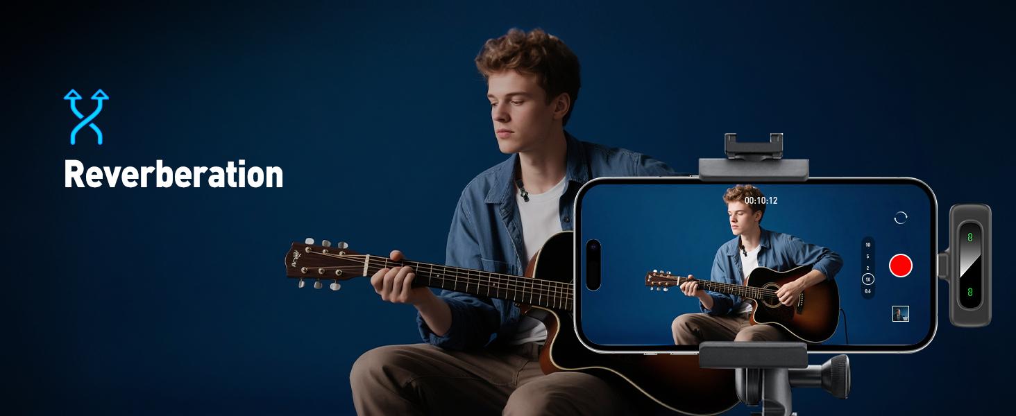 Mini Wireless Lavalier Microphone for iPhone and Android, Lapel Mic with Magnetic Clip-on for Video Recording, Lav Mic with LED Display for Podcasting, Vlogging, Content Creation and Interviews