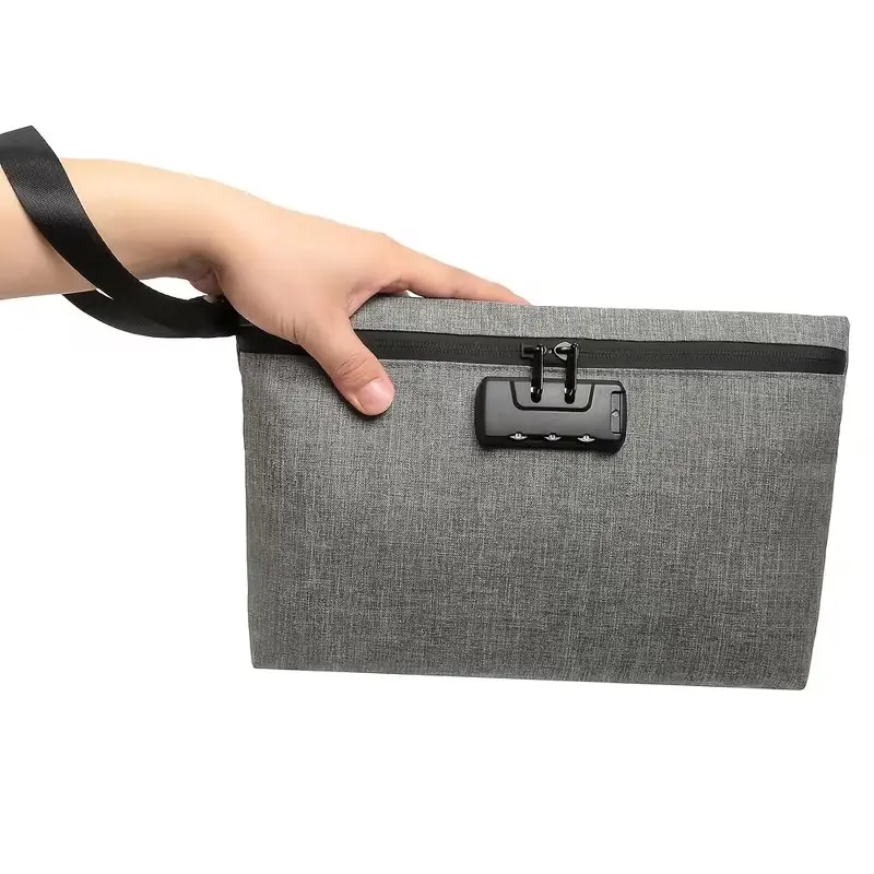 Smell-Resistant Bag with Combination Lock, Water-Resistant Travel Organizer, Portable Travel Accessory, Set Cover Organizer Pouch