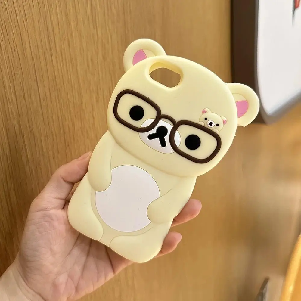 For iPhone 17 Pro 4 4S 5 5S 6 16 Pro Max 15 14 Plus 13 12 11 7 8 SE Rilakkuma Bear Chocolate Cartoon Soft Silicon Phone Case