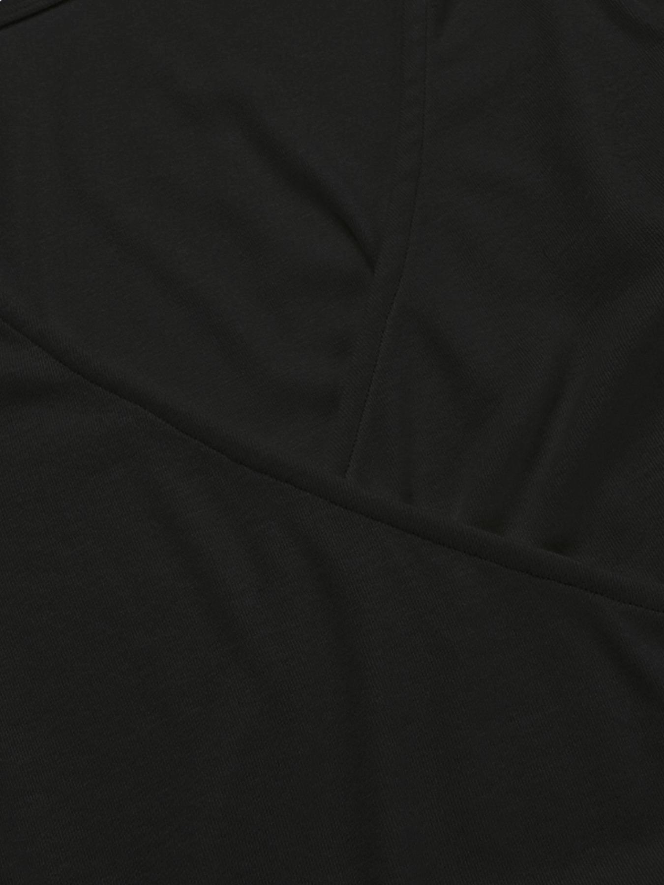 Women's Plain V-Neck Wrap Tee, Elegant Casual Long Sleeve T-shirt for Daily Outdoor Wear, Women's Clothing for Fall & Winter