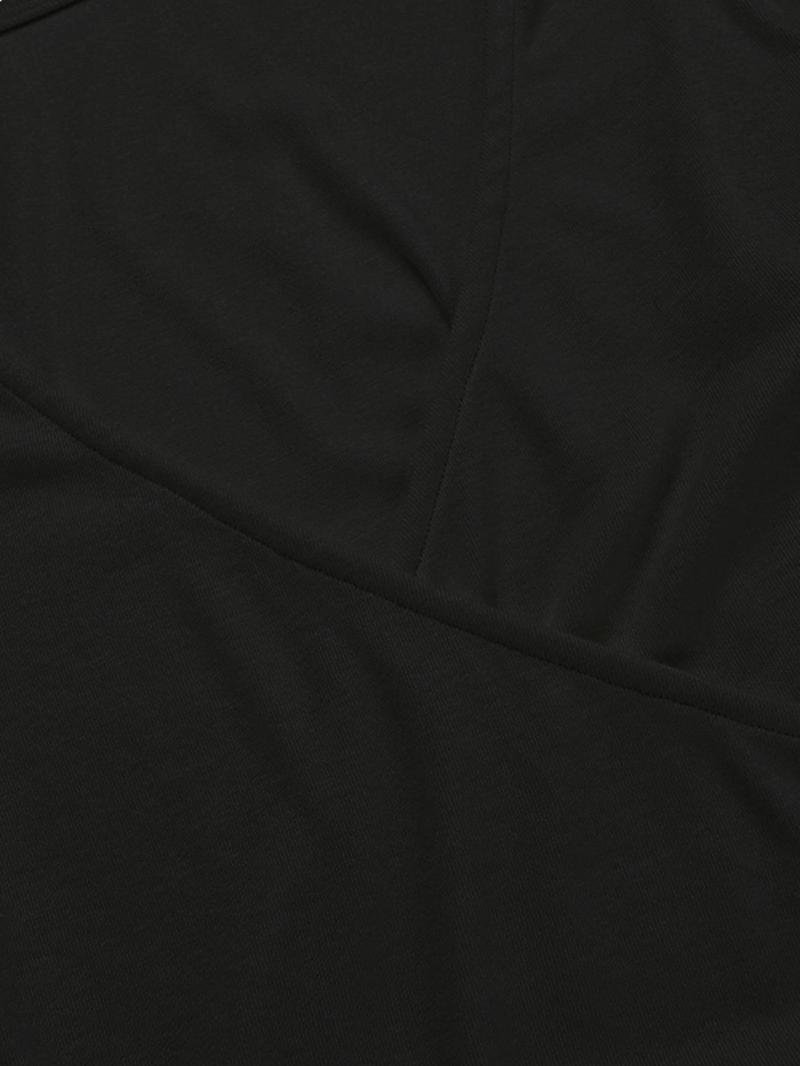 Women's Plain V-Neck Wrap Tee, Elegant Casual Long Sleeve T-shirt for Daily Outdoor Wear, Women's Clothing for Fall & Winter