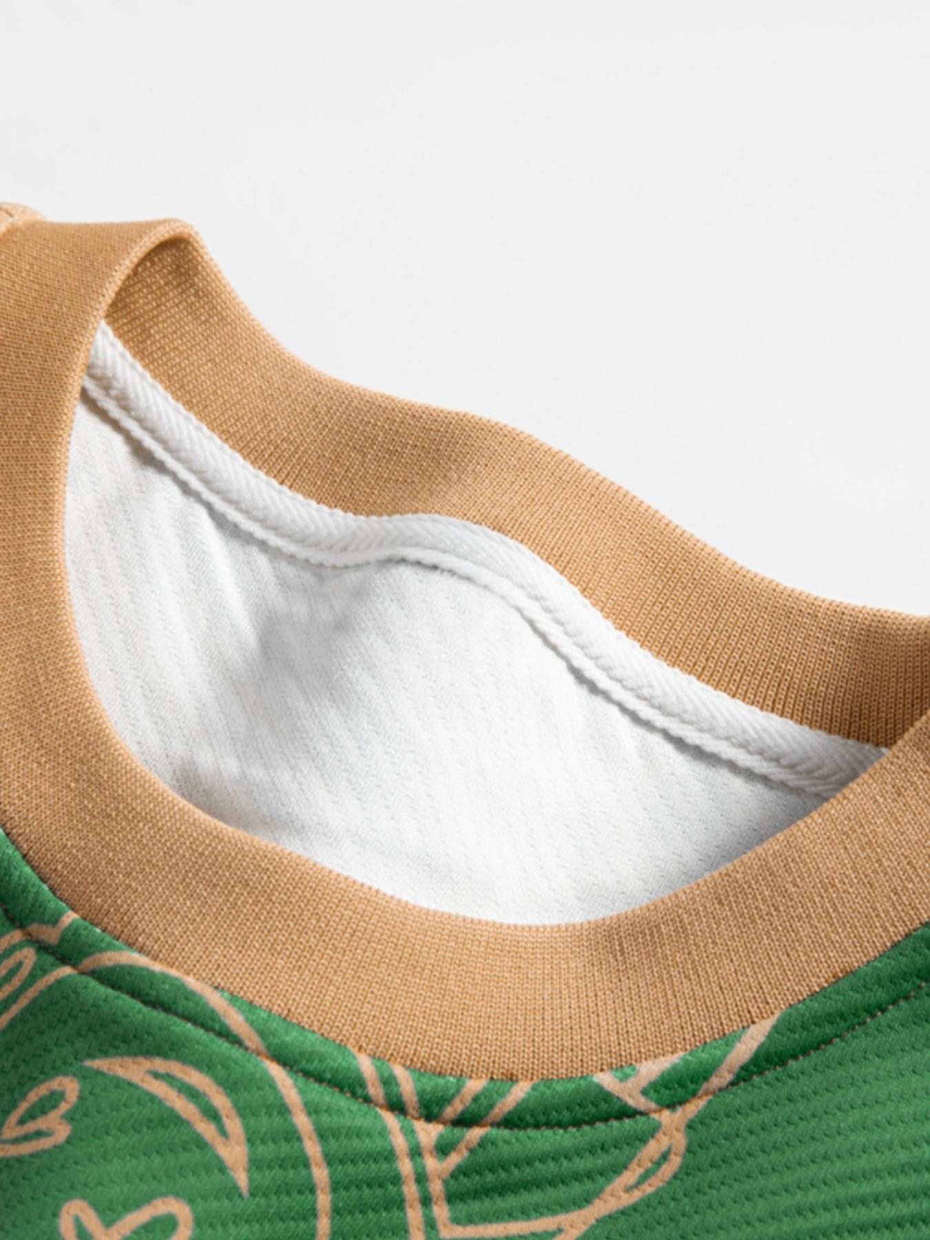 Men's Patchwork Letter Print Drop Shoulder Sweatshirt, Loose Casual Long Sleeve Round Neck Pullover for Fall & Winter, Men's Clothes for Daily Wear