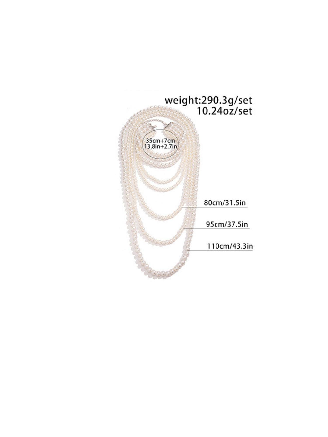 Women's Elegant Faux Pearl Decorated Necklace, Fashion Necklace, Exquisite Trendy Choker, Chic Jewelry As Gift for Girlfriend, Elegant Beaded Necklace