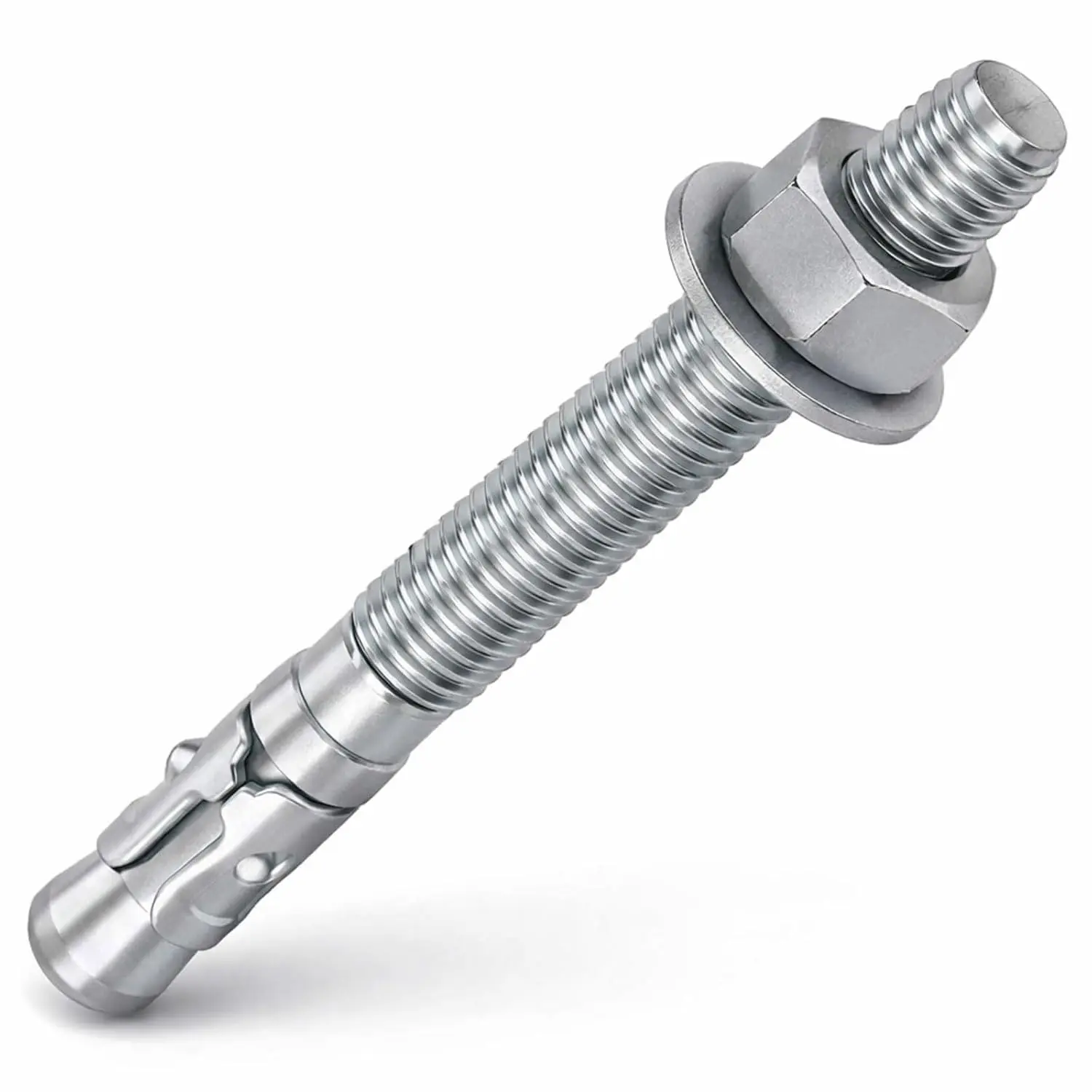 12 count 3/8" x 4" Zinc‑Plated Wedge Anchor – Heavy‑Duty Concrete Fasteners, Carbon Steel Expansion