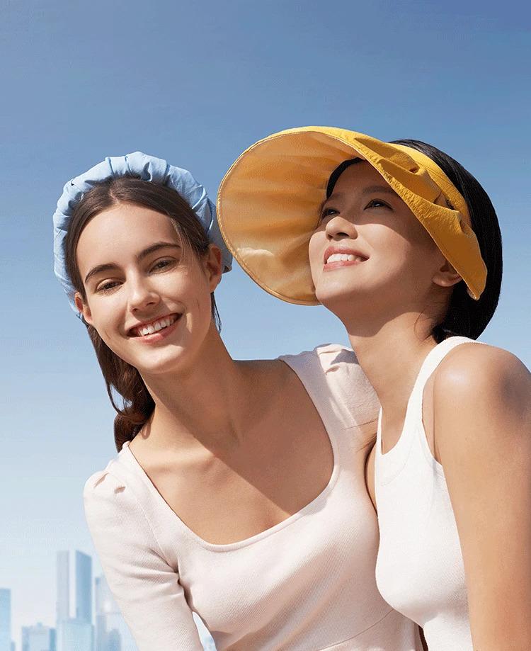 2025 Banana Shell Sun Visor Cap with Female  Protection in Summer Covering Face Beach Visor Riding Empty-top Bucket Hat