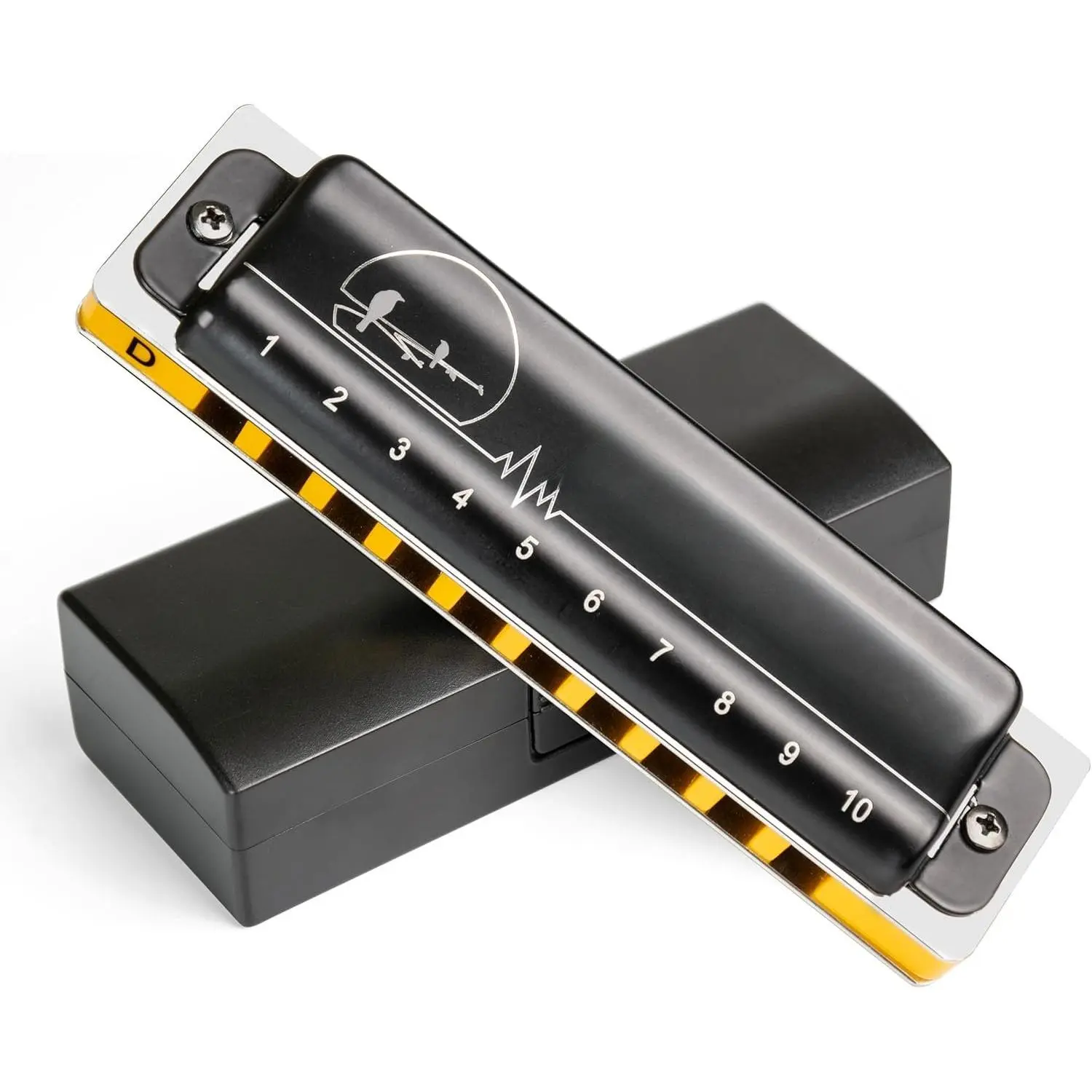 Diatonic Harmonica of D Key,Blues Mouth Organ 10 Holes 20 , Reed of Phosphor Bronze, ABS Combo, Easy-Clean Cover,10 Holes Blues Harp for Adult, Beginner