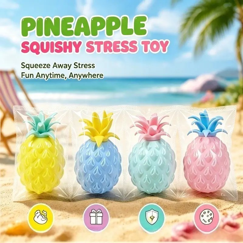 Random Leaf Shades Hefeng CL Pineapple Musical Squish Toy Realistic Fruit Sensory Toy Goodie Bag Fillers Birthday Gift Classroom Rewards For Kids