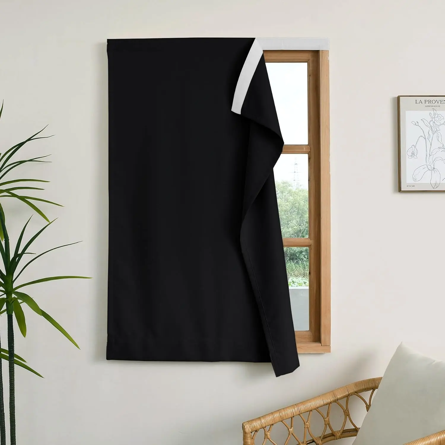 Self-adhesive black thickened blackout curtain fabric, easy and convenient to install (no curtain rod needed), assists with indoor thermostat, UV and sun blocking blinds, bedroom office use, Halloween decorations, Christmas decorations.