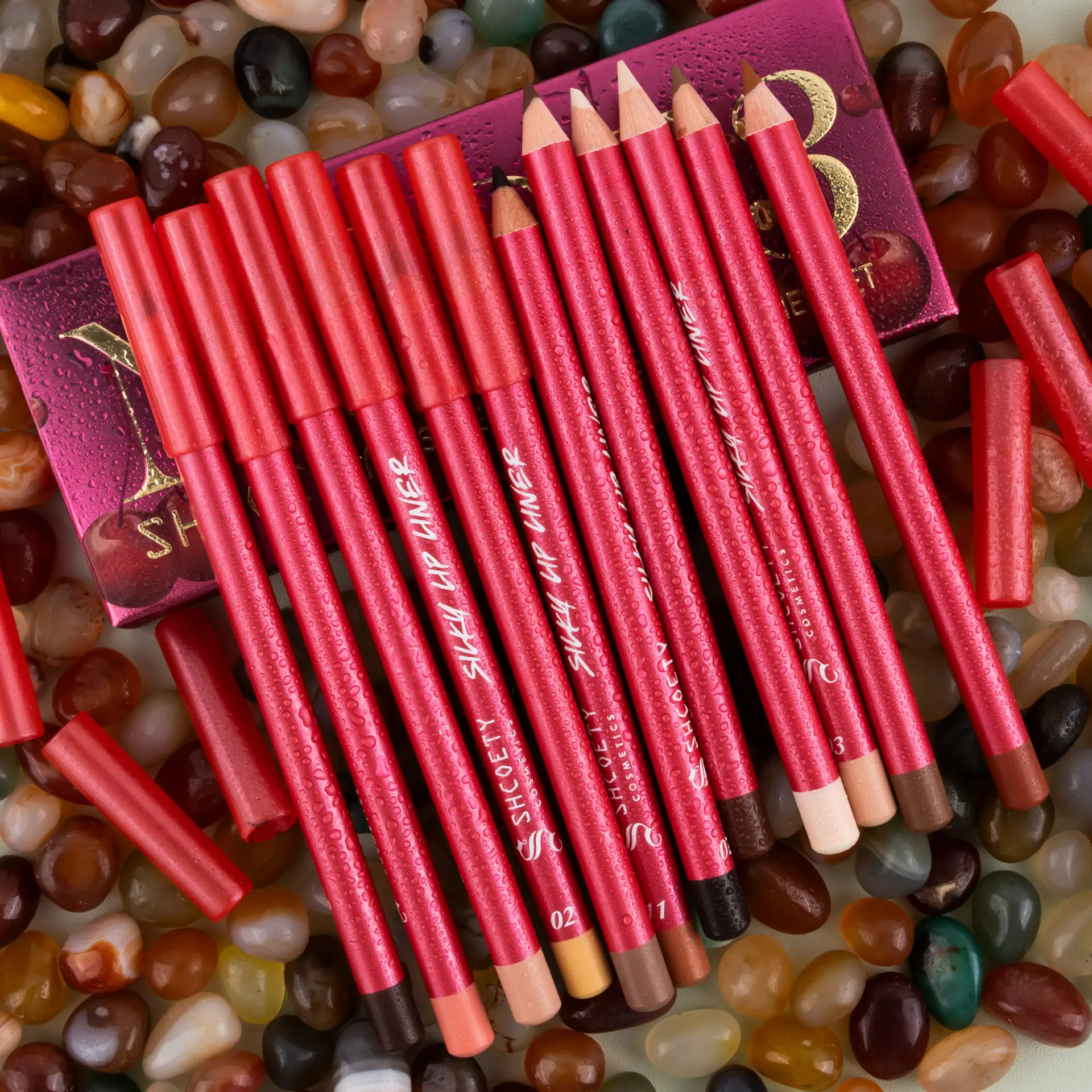European Style Multicolor Matte Lipstick Liner Set, Lip Definer, 12 Shades, Long-Lasting, Non-Fading, Beginner Friendly, Essential for Holidays