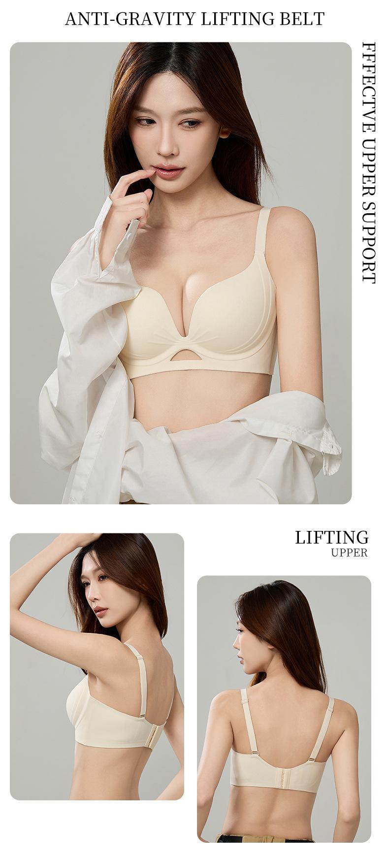 2025 New Small Breast Gathering Push Up Bra Seamless Wireless Red Underwear For Wedding Gift Valentine's Day Lingerie