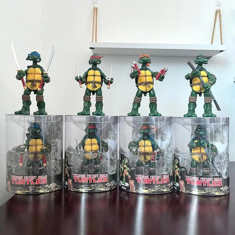 2026 hot item 4pcs Teenage Mutant Ninja Turtle Action Figure NECA Raph Leonardo Donatello Mikey Figuras Comic TMNT Collection Model Toys Gift