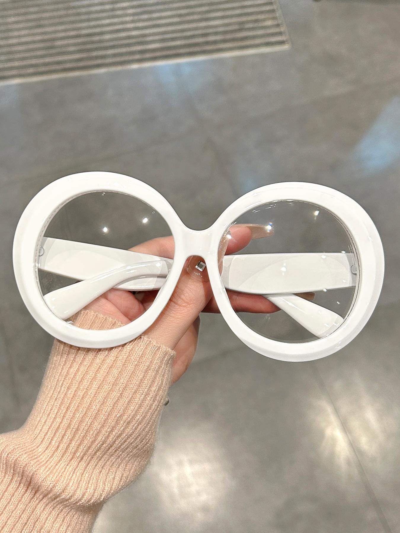 Simple Anti-blue Light Round Shaped Eyeglasses, Fashion Eyeglasses for Women & Men for Work, Daily Clothing Decor, Perfect for Student Daily Use