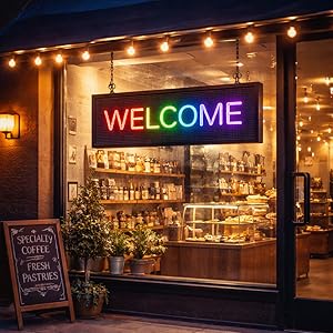 Programmable LED Message Board, Digital Scrolling Sign with App Control for Store Window, Shop, Bar, and Car Display, USB Powered (23 x 4Inch)