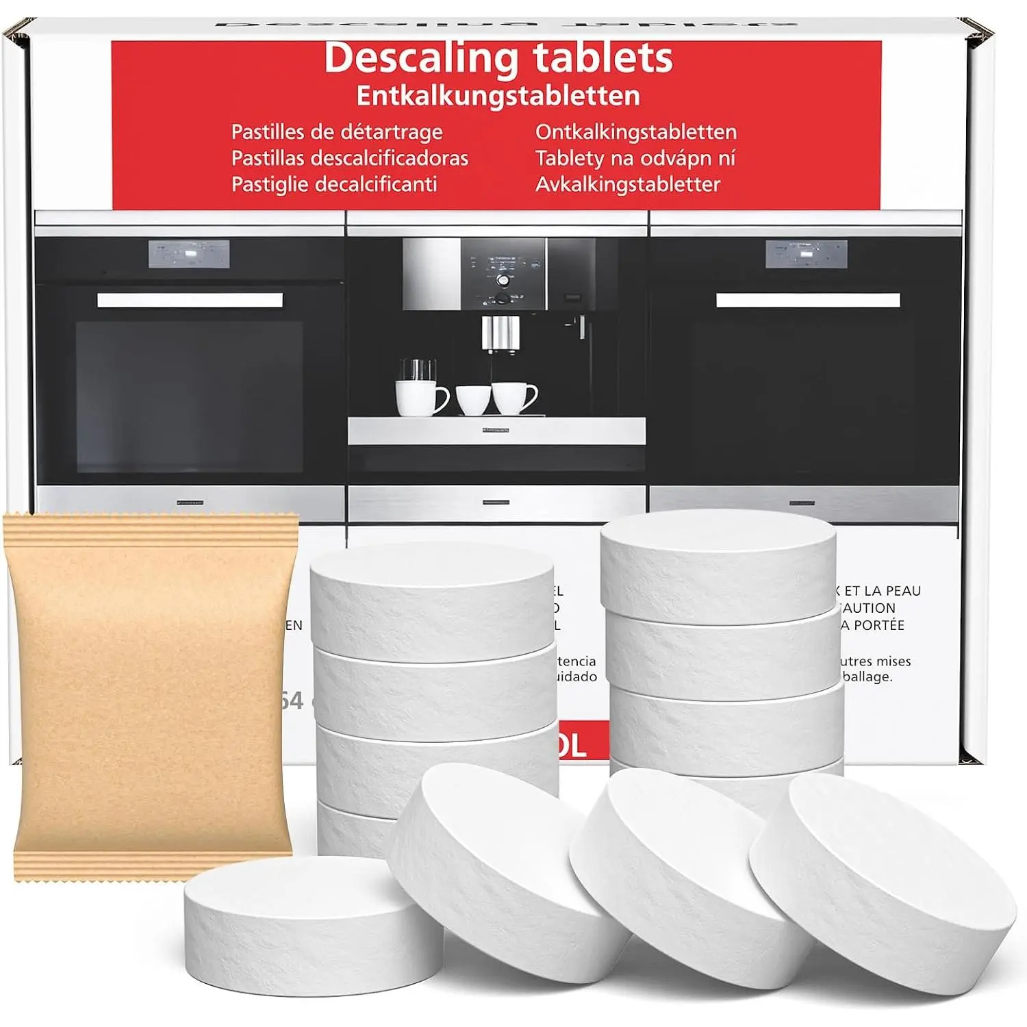 12 Count Coffee Machine Descaling Tablets Compatible with Miele Coffee Machines, Steam Ovens, FashionMaster and  Plus Ovens, Descaler Tablets for Limescale Removal