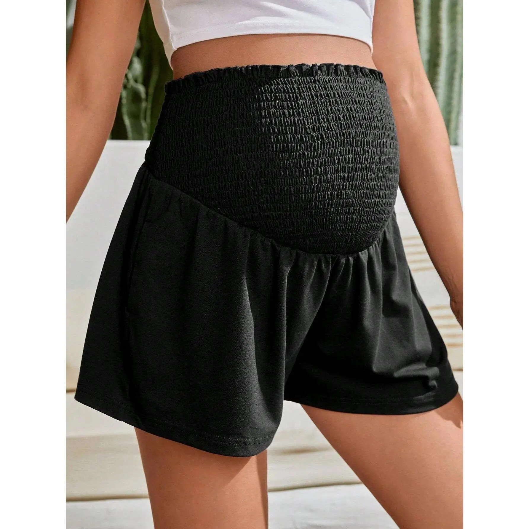 Pregnancy clothesPack of 2, Maternity Yoga Pants, Summer Off-White Casual Sports Maternity Trousers