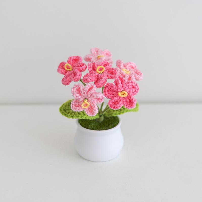 Cute Flower Design Crochet Plant (1 Count), Handmade Crochet Flower, Decorative Flower for Home Party Wedding, Artificial Flower Plant, Crochet Artificial Flowers, Artificial Flower Decoration, Flower Design Decorations