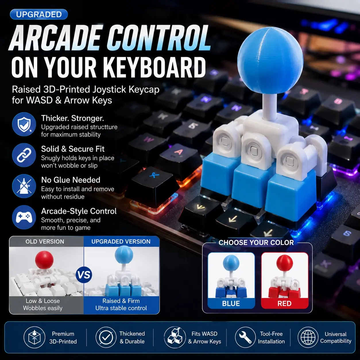 1PC Mechanical Keyboard Keycap, 3D Printed Keycap, Custom Keyboard Key Cap, Gaming Keyboard Accessories, Cute Keycap Replacement, Desktop Decoration, Keyboard Gift, Gamer Setup Accessories, WASD Keycap, Arrow Keys