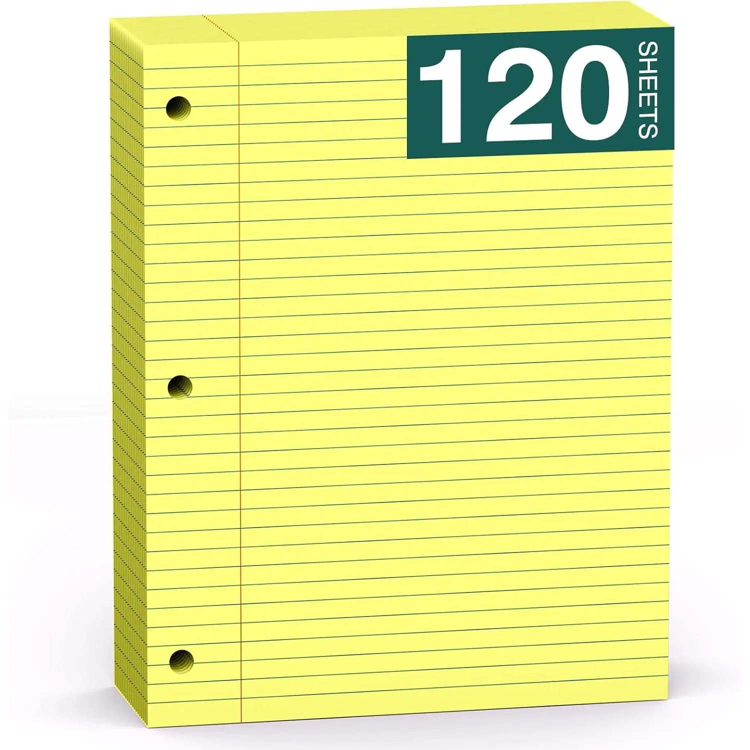 Note Pads 8 X 10.5 Loose Leaf Paper, 120Sheets, 3 Hole Punched Lined Paper