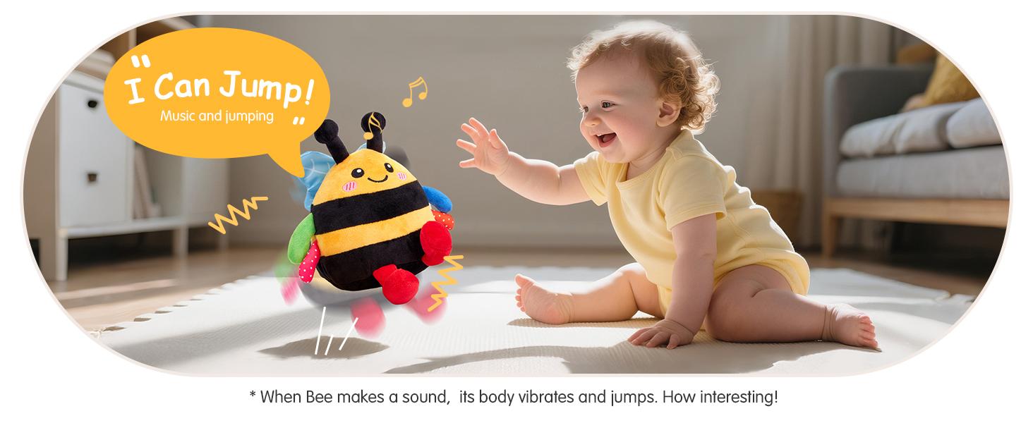 Baby Toy for 6 + 12 18 Months – Crawling Musical Dancing Bouncing Learning Bee Plush, Interactive Tummy Time Toy for 1 2 3 Year Old Boys Girls Baby Easter Basket Stuffers Baby Toy for 6 + 12 18 Months – Crawling Musical Dancing Bouncing Learning Bee Plush, Interactive Tummy Time Toy for 1 2 3 Year Old Boys Girls Baby Easter Basket Stuffers
