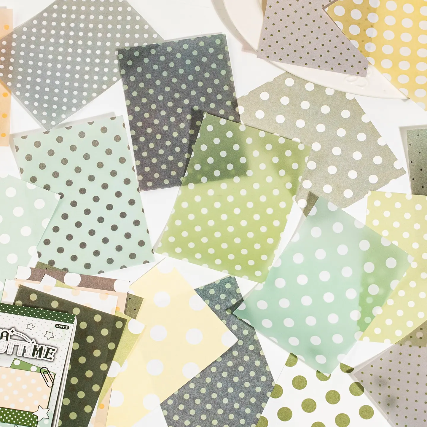 Macaron Polka Dot Dual Material Paper, Colorful Round Dots Scrapbook Background Paper, Handmade Collage Backing Paper, Perfect Gift for School Season