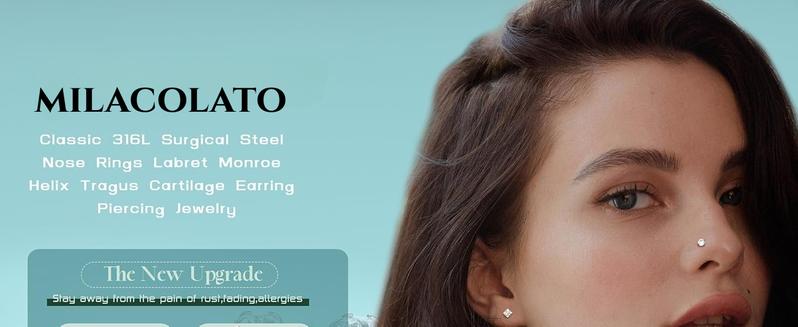 MILACOLATO 316L 2-6pcs Stainless Steel 16G 3mm CZ Inlaid Lip Rings Labret Monroe Nose Studs Helix Earring Piercing, 6mm 8mm 10mm Bar Length Available MILACOLATO 316L 2-6pcs Stainless Steel 16G 3mm CZ Inlaid Lip Rings Labret Monroe Nose Studs Helix Earring Piercing, 6mm 8mm 10mm Bar Length Available