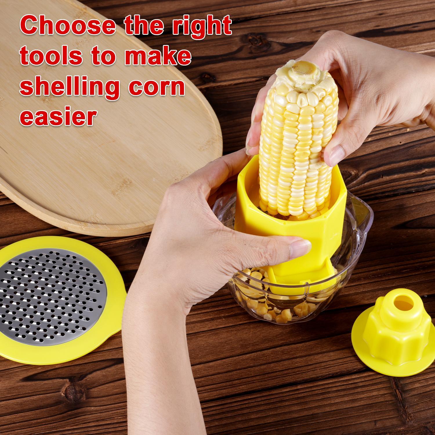 1pc 4-in-1 Corn Kernel Remover Tool, Multifunctional Corn Peeler & Vegetable Fruit Peeler with Ginger Grater
