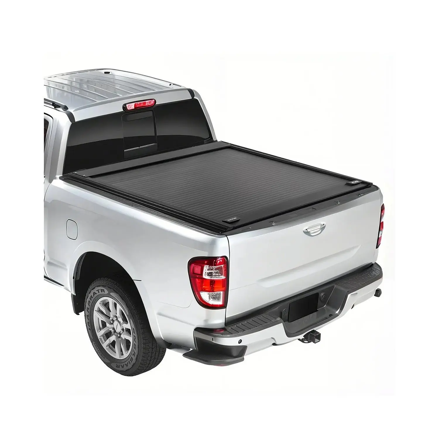 VEVOR Retractable Tonneau Cover, 5.5 ft Hard Tonneau Cover with Built-in Drainage Pipe for 2022 - 2024 Toyota Tundra Crew Cab w/ Deck Rail System, Hard Tonneau Cover with Double-Lock T-Slot