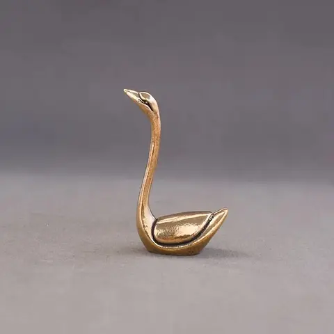 Copper Swan Figurine Decorative Animal Statue, Decorative Statues, Decorative Piece, Creative Home Office Desktop Ornament, Tea Pet Decoration, Unique Gift Idea, Home Decor Accessory, Collectible Figurine, Home Ornaments, Indoor Home Decoration