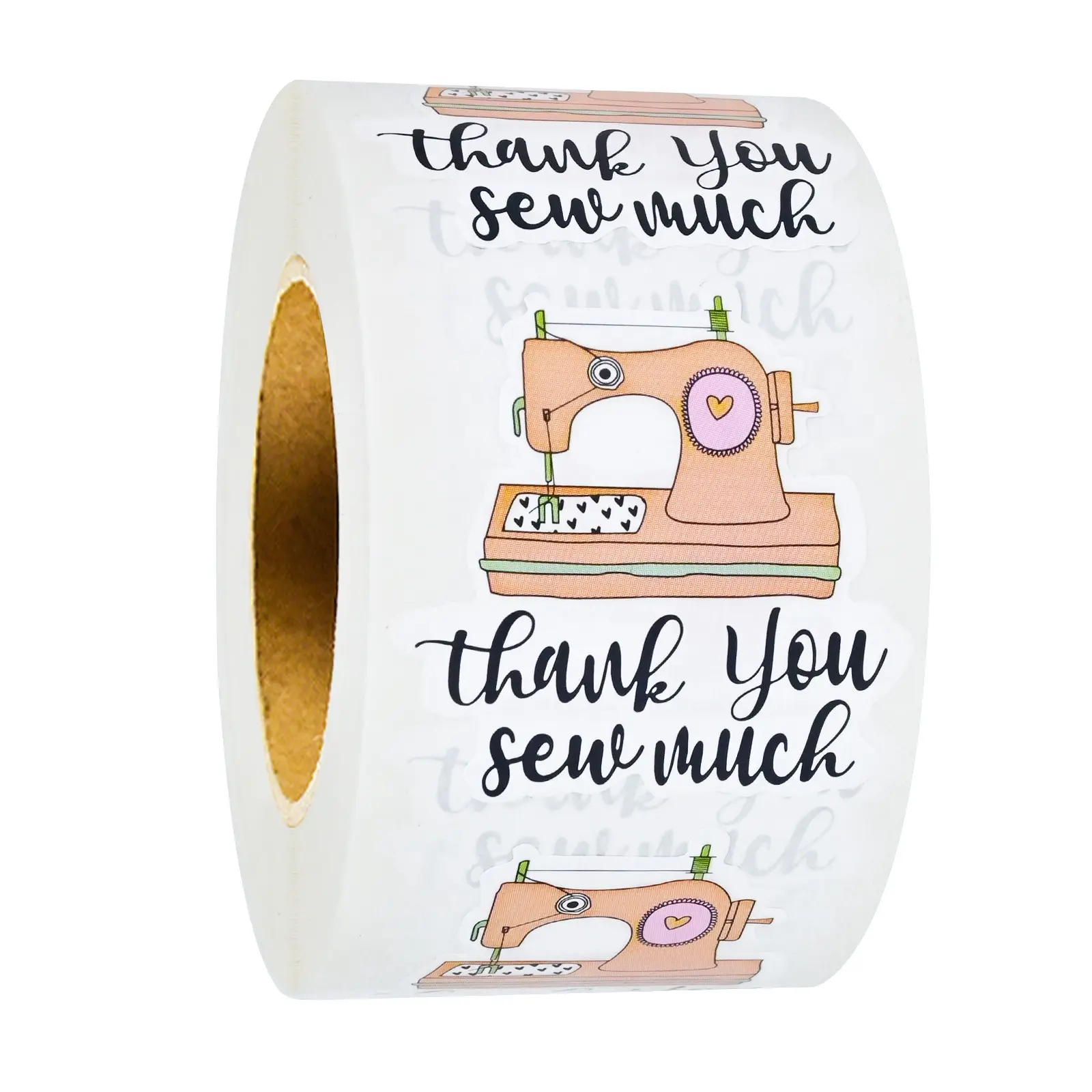 500pcs Cartoon Sewing Machine Decorative Stickers, Thank You Stickers, Envelope Stickers, Gift Bag Packaging Stickers, Purchase Thanks Stickers