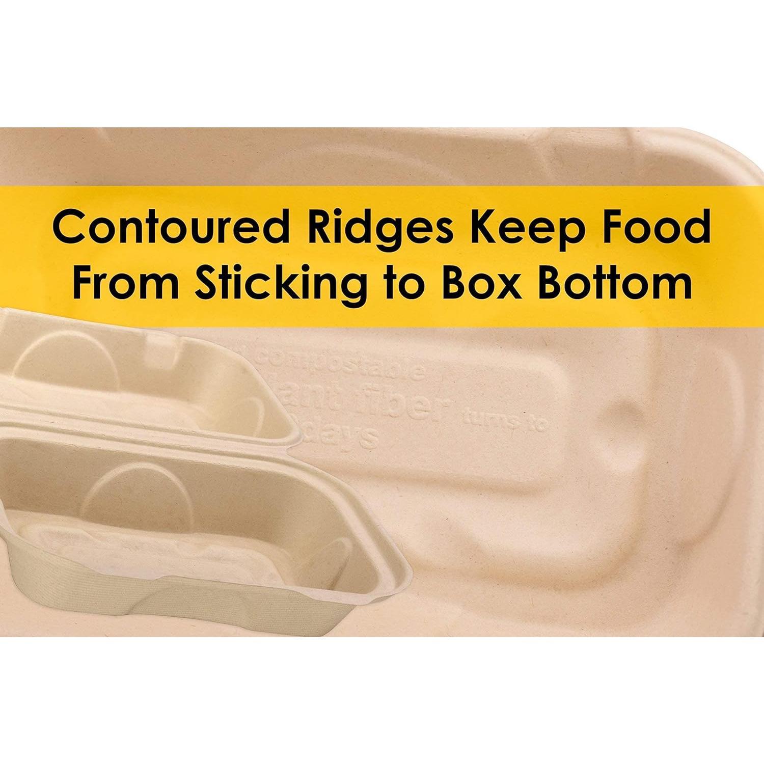 Storage Container, Durable, Microwavable, Leak-Proof Small Togo Containers, Small Take Out Boxes 25 Pack, -Based Gluten Free Compostable Wheatstraw Fiber 6x9 Clamshell Container