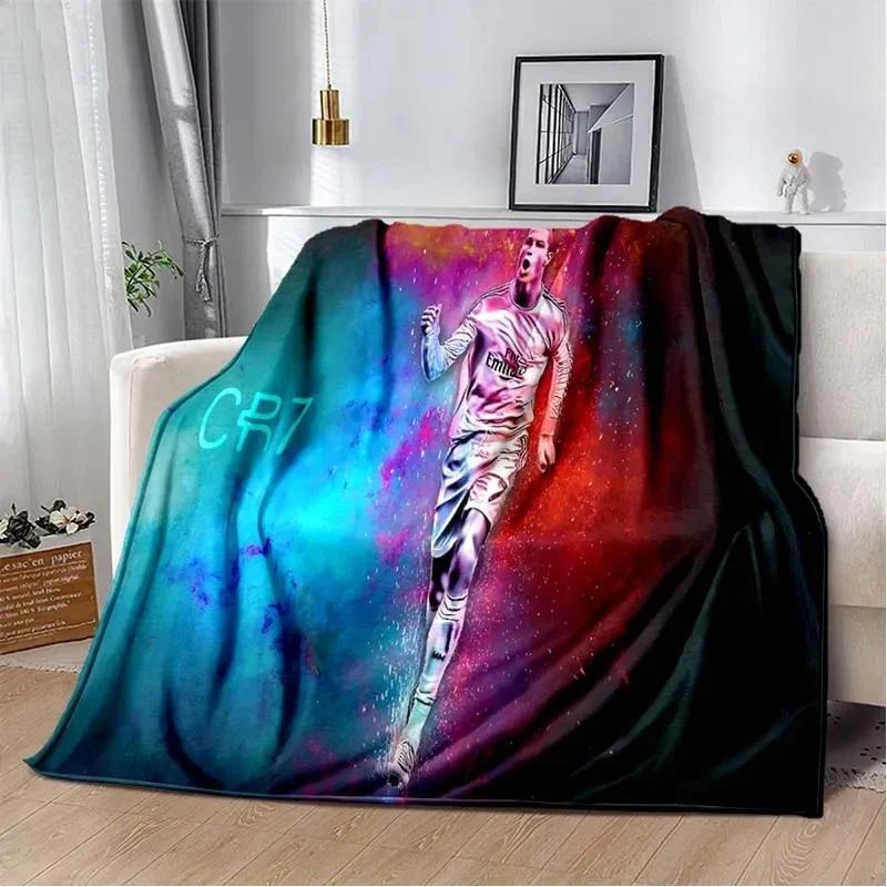 3D Print Football Star CR7 Soft Plush Blanket, Flannel Blanket Throw Blanket For Living Room Bedroom Bed Sofa Picnic Cover