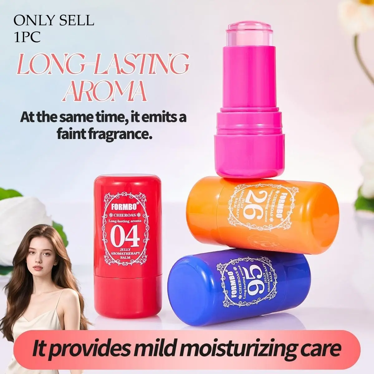 Jelly Body Fragrance Balm, Solid Fragrance Balm, Long-Lasting Aromatic Scent, Fresh Light Aroma, Floral Scents Fragrance, Floral Fragrance, Compact & Portable, Keeps Faint Delicate Fragrance All Day, Ideal for Commuting & Dating
