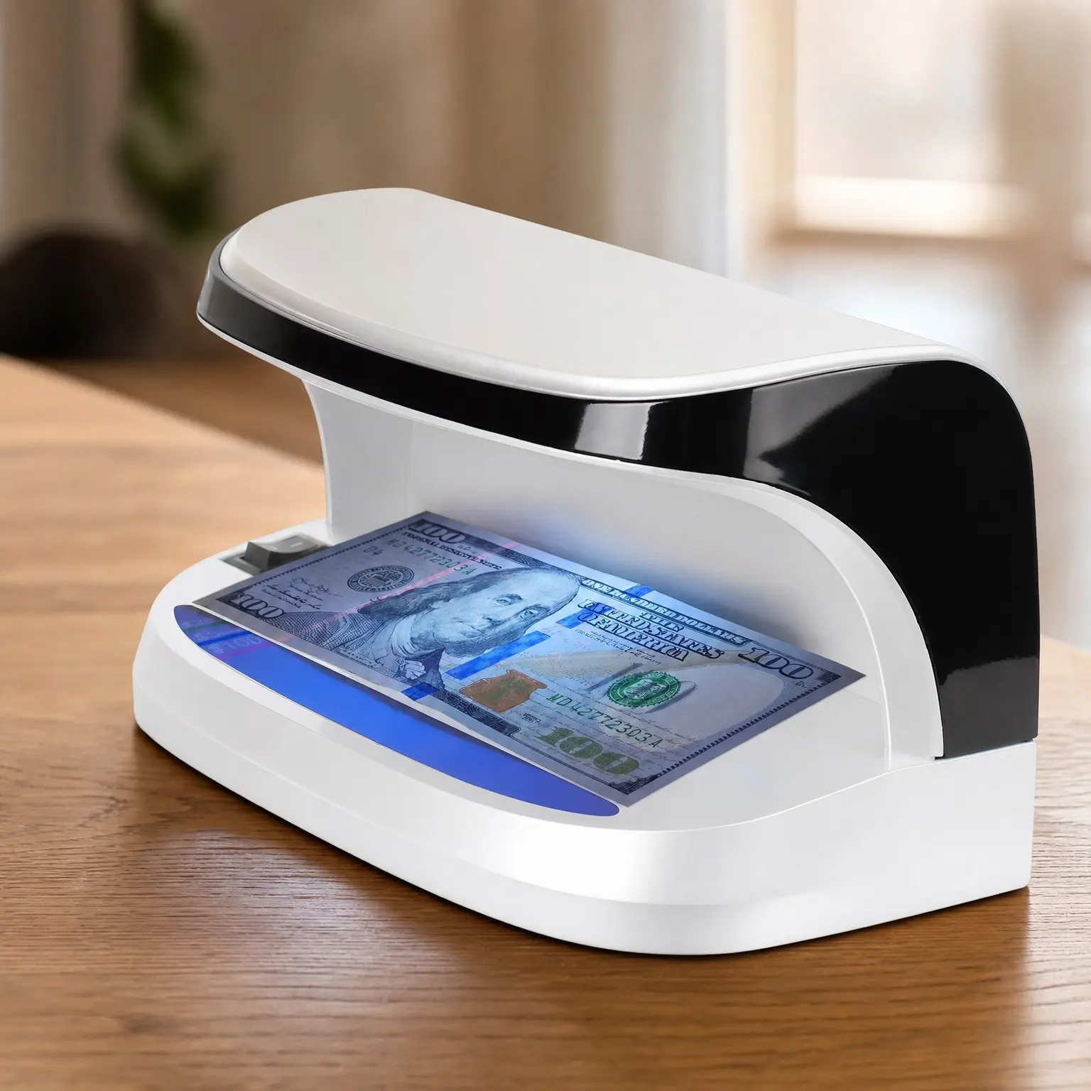 Professional Counterfeit Bill Detector with High-Intensity UV LED, Verifies Money, IDs & Credit Cards (K410)