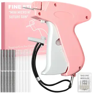 Portable Stitch Gun for Clothes, Micro Handheld Quick Clothing Fixer & Stitchy Tagging Gun, Sewing Kit with 6 Needles, 500 Black & 500 White Fasteners