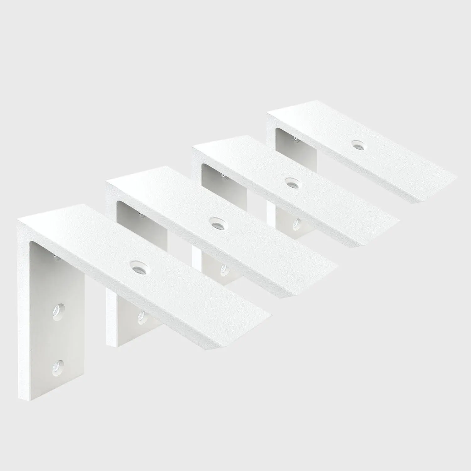 Countertop Support Bracket 4 Pack Heavy Duty 3/8" Thick Hidden L Shelf Bracket 6" x 6" x 2.5" Metal Corbels for Quartz/Granite/Wood/Concrete/Laminate Countertops, White