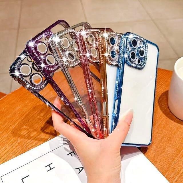 DarlingCase Glitter Bling iPhone 17 Pro Max Case with Diamond Camera Frame, Fits iPhone 15 Pro Max, iPhone 14 Pro, iPhone 13, Electroplated Clear Bumper Cover – Shiny Look, Stand Out Vibes (Purple)