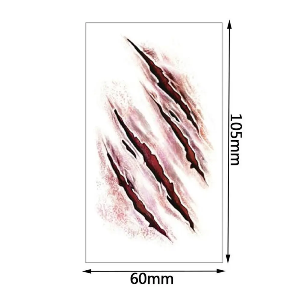 30pcs Temporary Scar Tattoos Stickers Realistic Bloody Wound Scab Horror Body Face Decals Prank Props for Halloween Cosplay